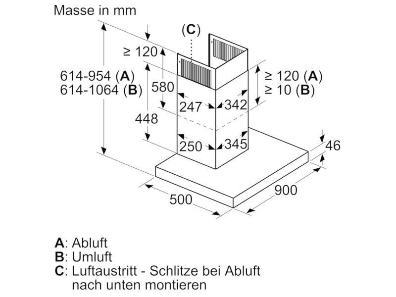 Siemens Wandhaube LC97BCP50 5 Stufen