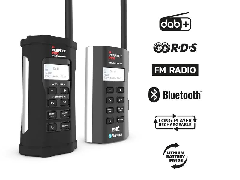 Perfectpro DAB+ Radio SOLOWORKER Schwarz