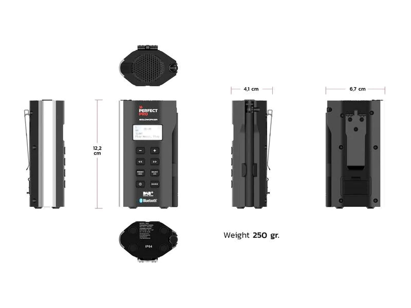 Perfectpro DAB+ Radio SOLOWORKER Schwarz