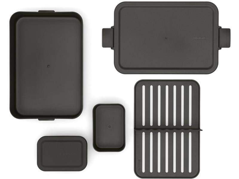 Brabantia Lunchbox Make &amp; Take 25.5 x 16.7 x 6.2 cm, Dunkelgrau