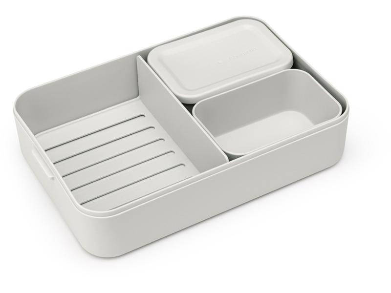Brabantia Lunchbox Make &amp; Take 25.5 x 16.7 x 6.2 cm, Hellgrau
