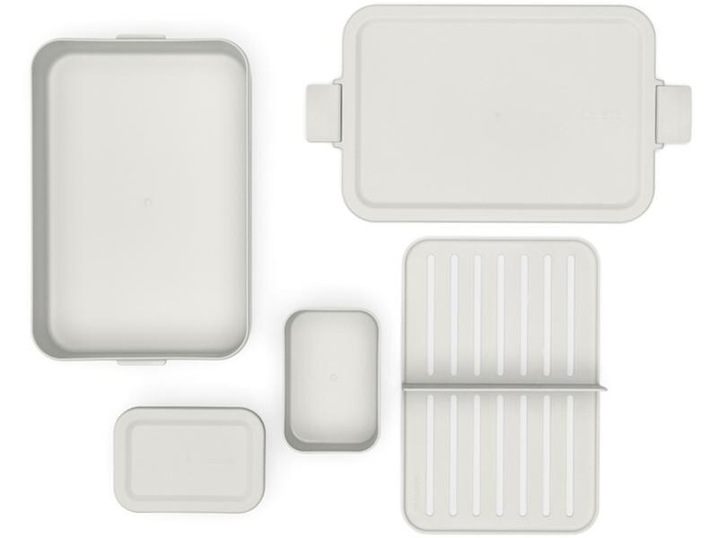 Brabantia Lunchbox Make &amp; Take 25.5 x 16.7 x 6.2 cm, Hellgrau