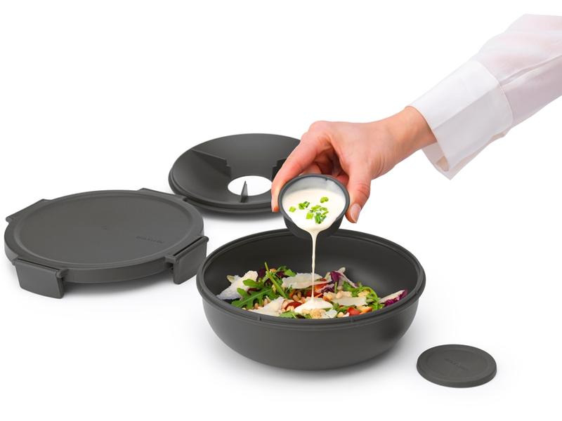Brabantia Salatbehälter Make &amp; Take Dunkelgrau