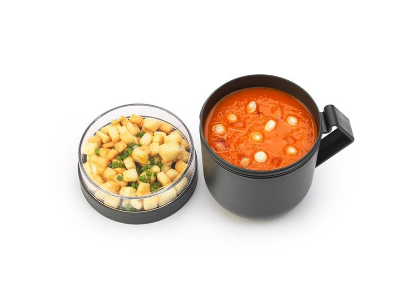 Brabantia Suppenbehälter Make &amp; Take 600 ml, Dunkelgrau