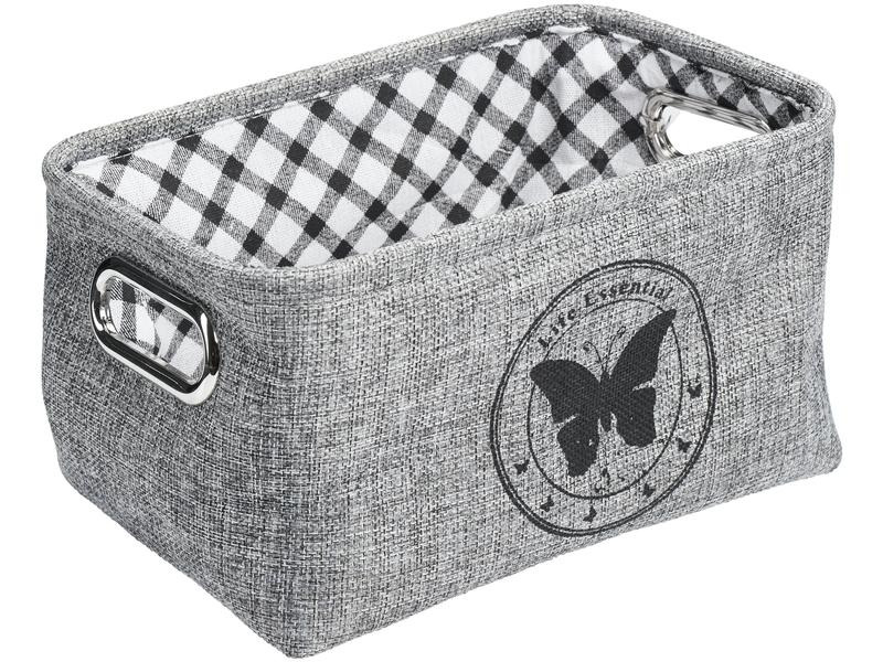 Diaqua Aufbewahrungskorb Butterfly 28 x 19 x 16 cm, Grau