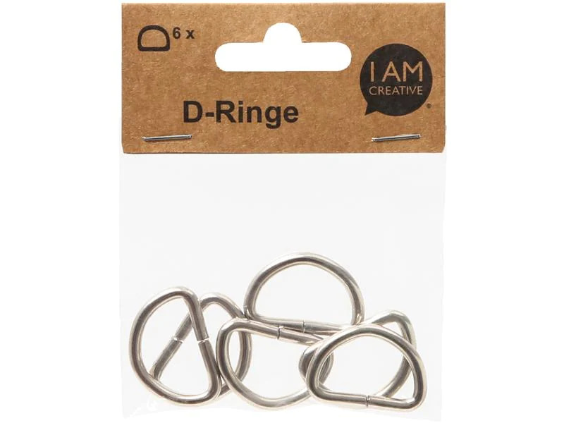 lalana Anhänger D-ring zum Öffnen 32 x 22 mm, 6 Stück