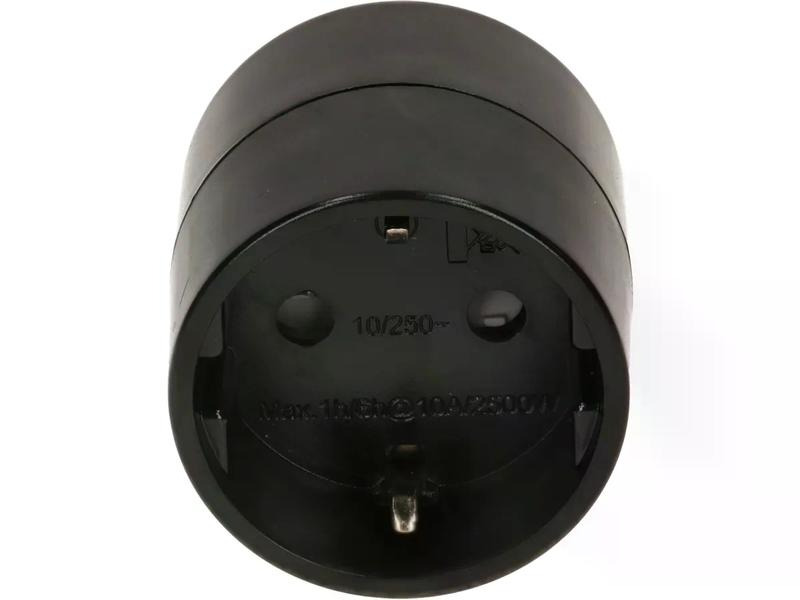 Max Hauri Reiseadapter Schuko – T12, Schwarz