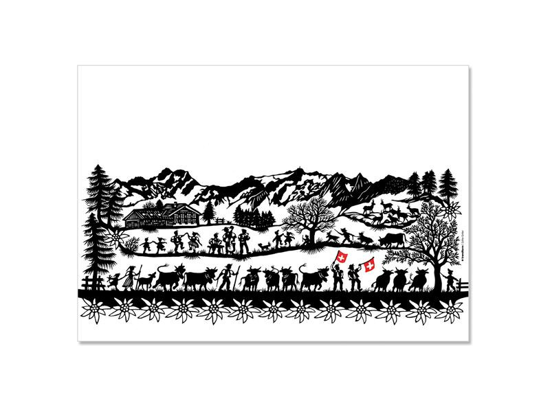 Trendform Tischset Swiss Tradition 1, 29.7 cm x 0.42 m, Schwarz/Weiss