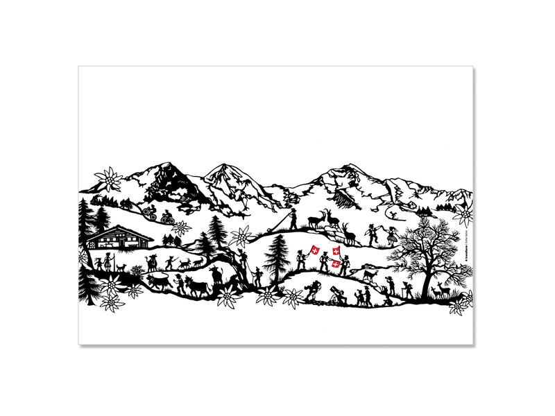 Trendform Tischset Swiss Tradition 1, 29.7 cm x 0.42 m, Schwarz/Weiss