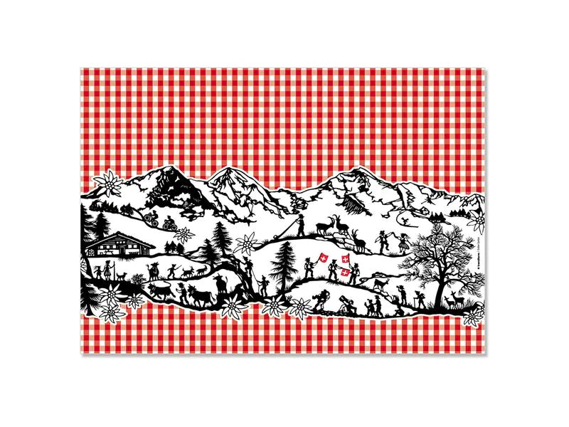 Trendform Tischset Swiss Tradition 5, 29.7 cm x 0.42 m, Rot/Schwarz