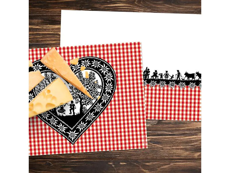 Trendform Tischset Swiss Tradition 5, 29.7 cm x 0.42 m, Rot/Schwarz