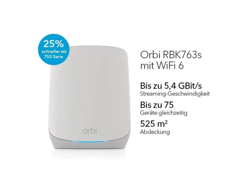 Netgear Mesh-System Orbi RBK763S-100EUS 3 er Set