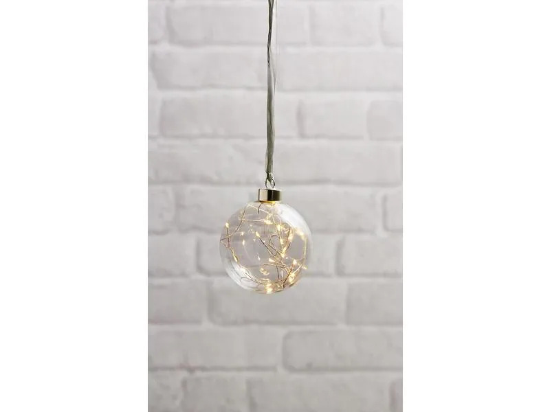 Star Trading Weihnachtskugel Glow, 15 LED, Ø 10 cm, Transparent