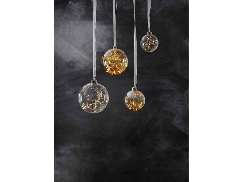 Star Trading Weihnachtskugel Glow, 15 LED, Ø 10 cm, Transparent