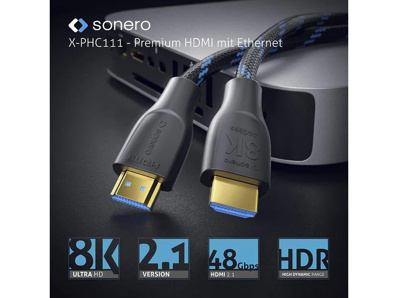 sonero Kabel Ultra High Speed HDMI 2.1 8K HDMI - HDMI, 2 m