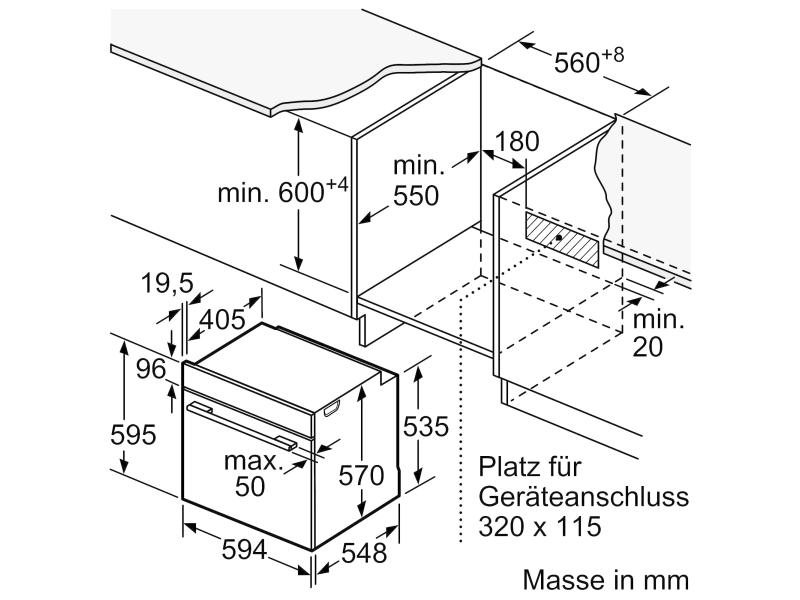 Siemens Einbauherd HE510ABR0C A, Schwarz/Silber