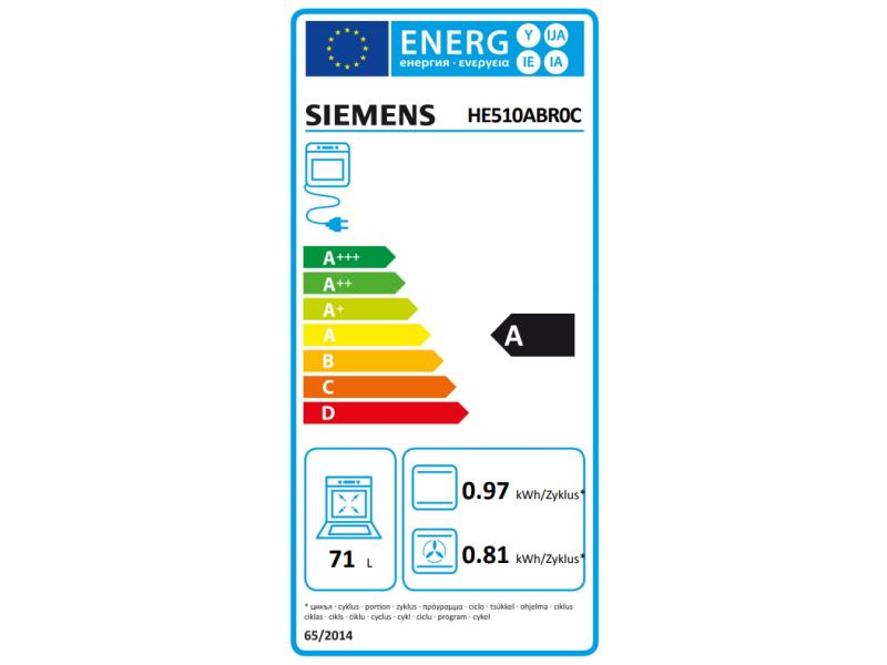 Siemens Einbauherd HE510ABR0C A, Schwarz/Silber