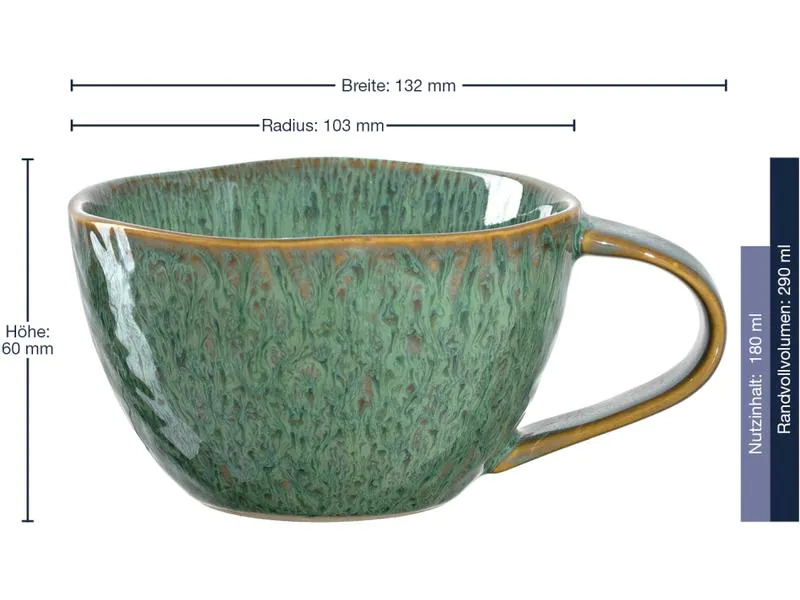 Leonardo Kaffeetasse Matera 290 ml, 4 Stück, Grün