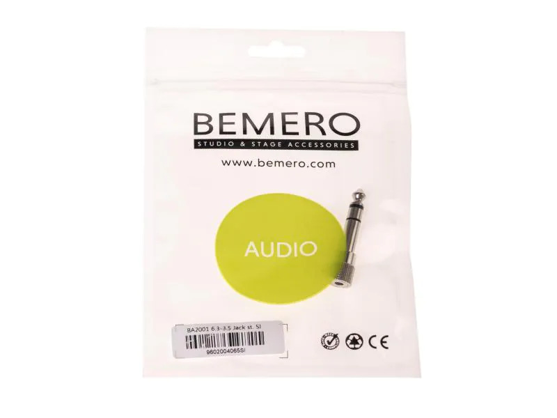 Bemero Audio-Adapter BA2001 Klinke 6,3mm male - Klinke 3,5mm female