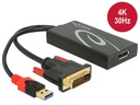 Delock Adapter 4K, 30HZ DVI-D/USB 2.0 - DisplayPort