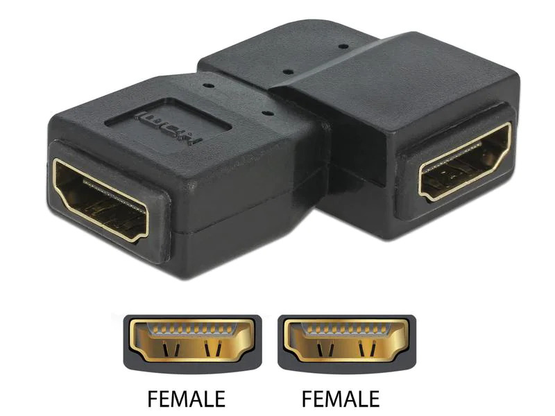 Delock Adapter 90° links HDMI-A - HDMI-A