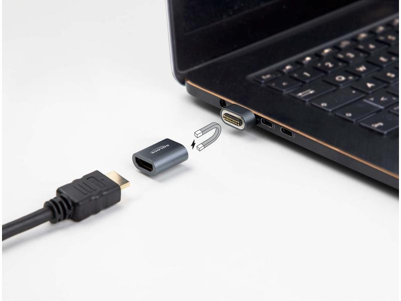 Delock Adapter HDMI - HDMI 8K 60 Hz magnetisch