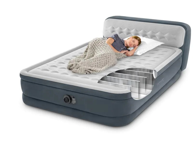 Intex Luftbett Dura Beam mit Headboard Queen 152 x 236 x 86 cm