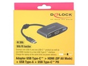 Delock Adapter USB-C - HDMI, USB 3.0 Schwarz