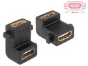 Delock Adapter mit Schraubanschluss 90° gewinkelt HDMI - HDMI