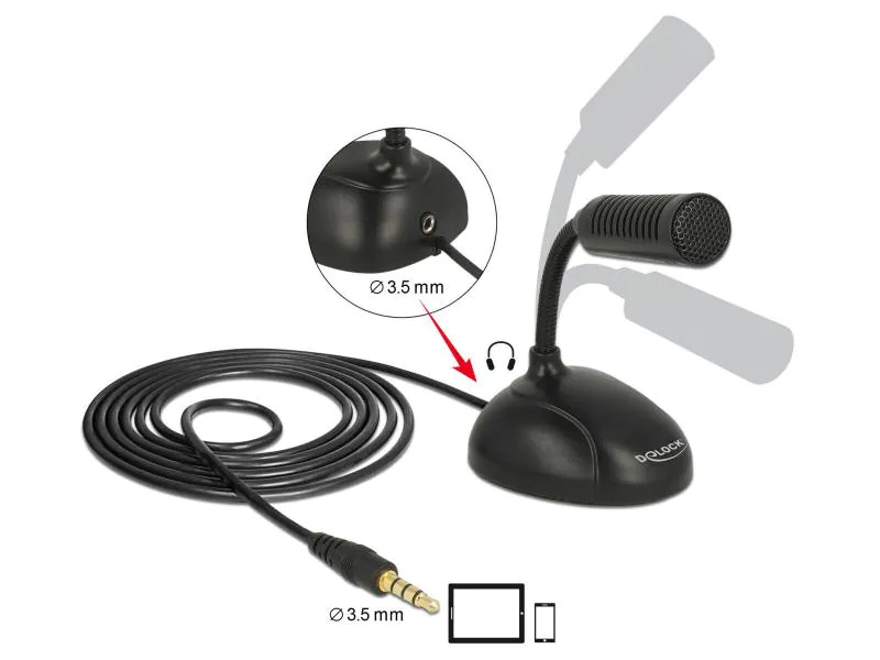 Delock Mikrofon 3.5mm für Smartphone/Tablet