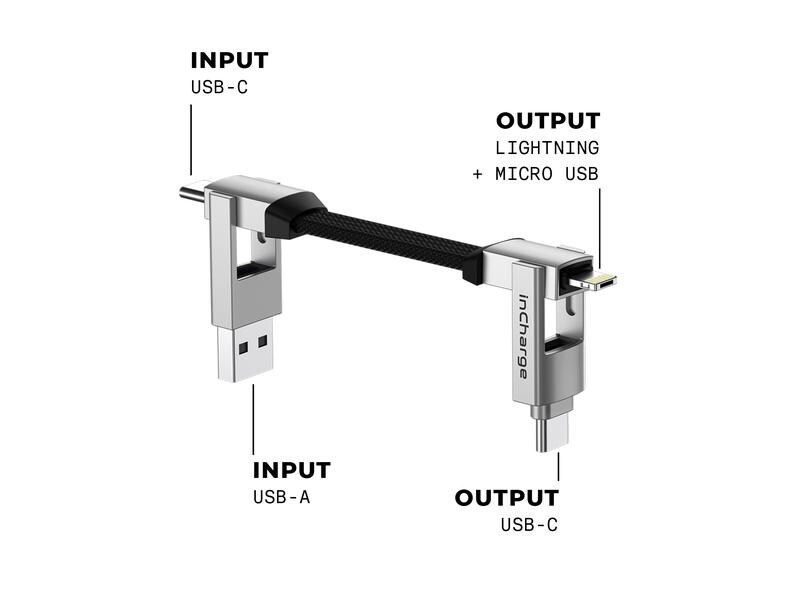 RollingSquare inCharge 6, 6in1, USB-A/-C, Micro-USB, Lightning 0.07 m
