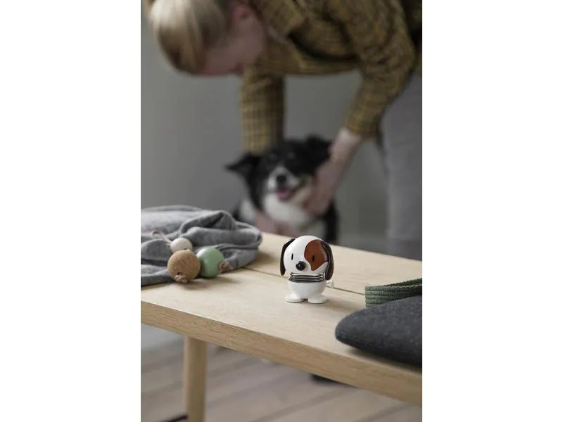 Hoptimist Aufsteller Bumble Hund S, Braun/Weiss