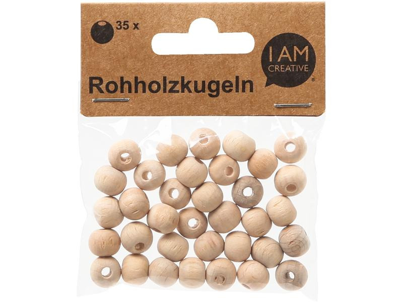 lalana Holzperlen 10 mm, 35 Stück