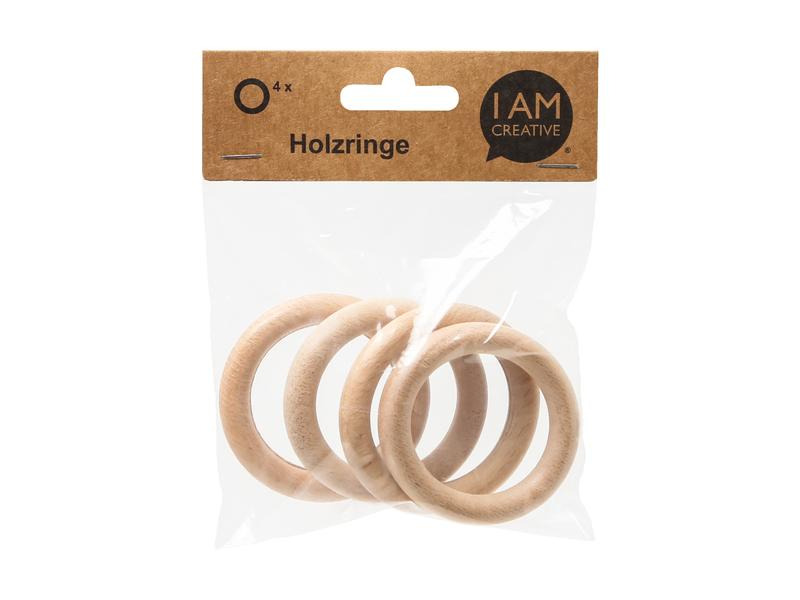 lalana Holzring 6.5 cm, 4 Stück