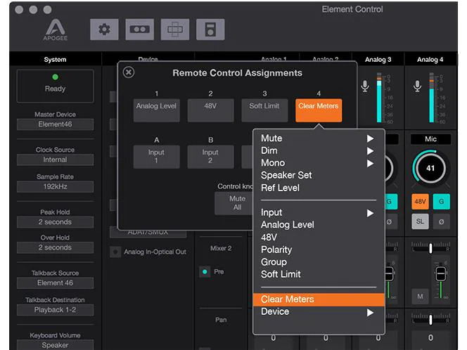 Apogee Audiointerface Element Control Hardware Remote