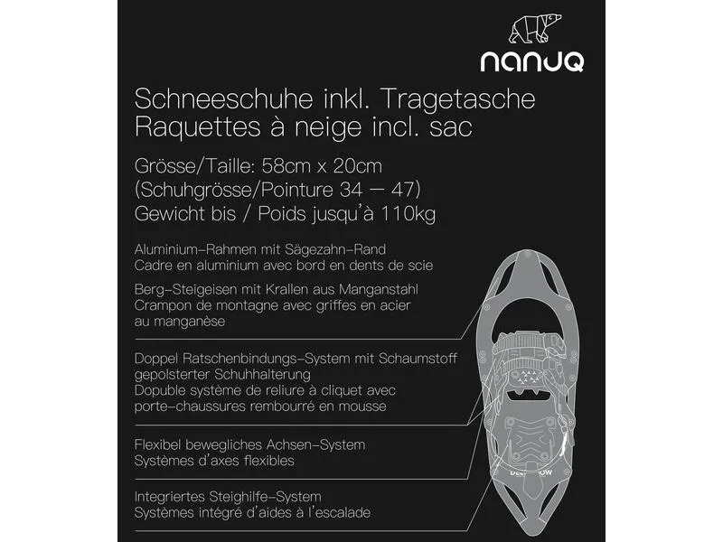 Nanuq Schneeschuh Deepsnow Schwarz/Blau