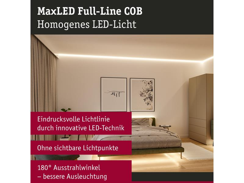 Paulmann LED-Stripe MaxLED 500 Basis Set COB, 2700 K, 1.5 m, Silber