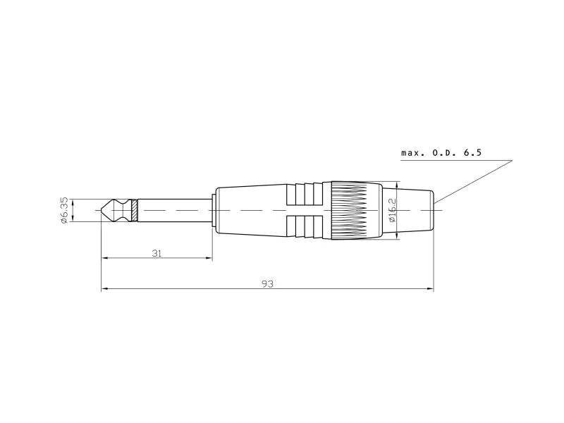 Bemero Stecker BC2001BK-M 6.3 mm Mono Klinkenstecker schwarz