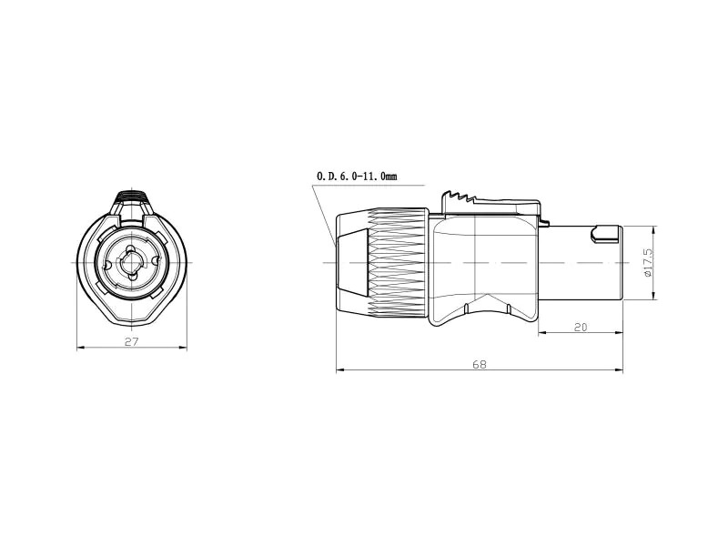 Bemero Stecker BC5001BK-F 4-Pol SpeakON Stecker