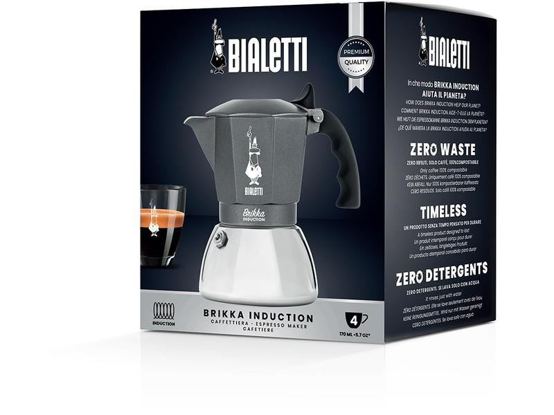 Bialetti Espressokanne Brikka 4 Tassen, Grau