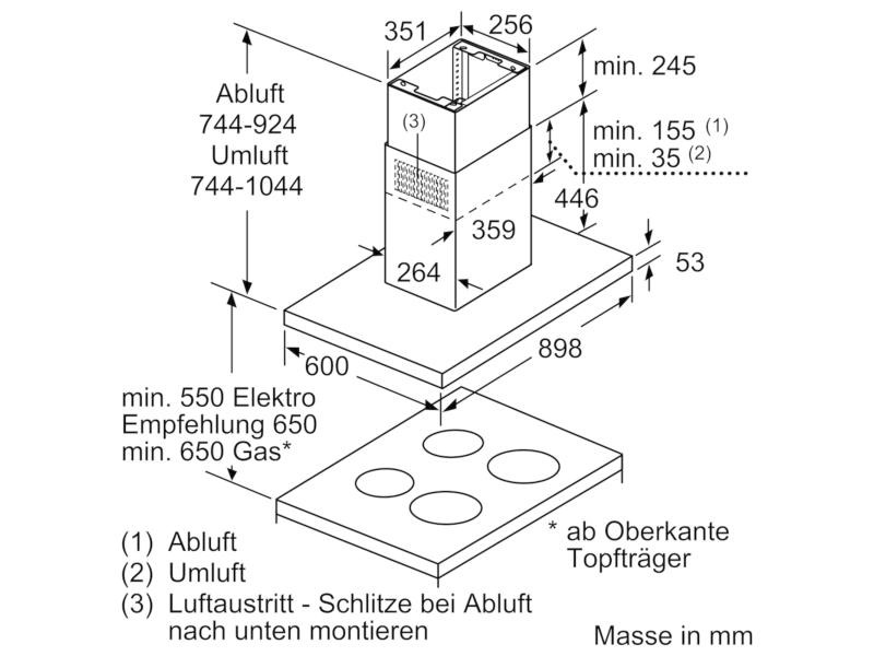 Bosch Inselhaube DIB97IM50 4 Stufen