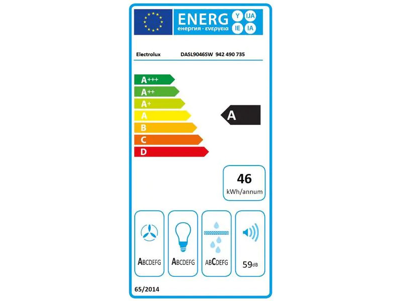 Electrolux Flachschirmhaube DASL9046SW 90 cm, Schwarz