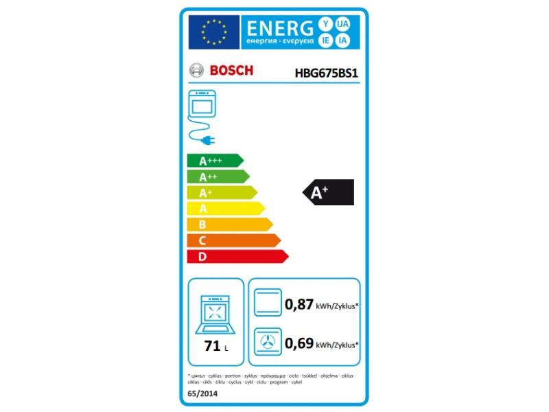 Bosch Einbaubackofen HBG675BS1 A+
