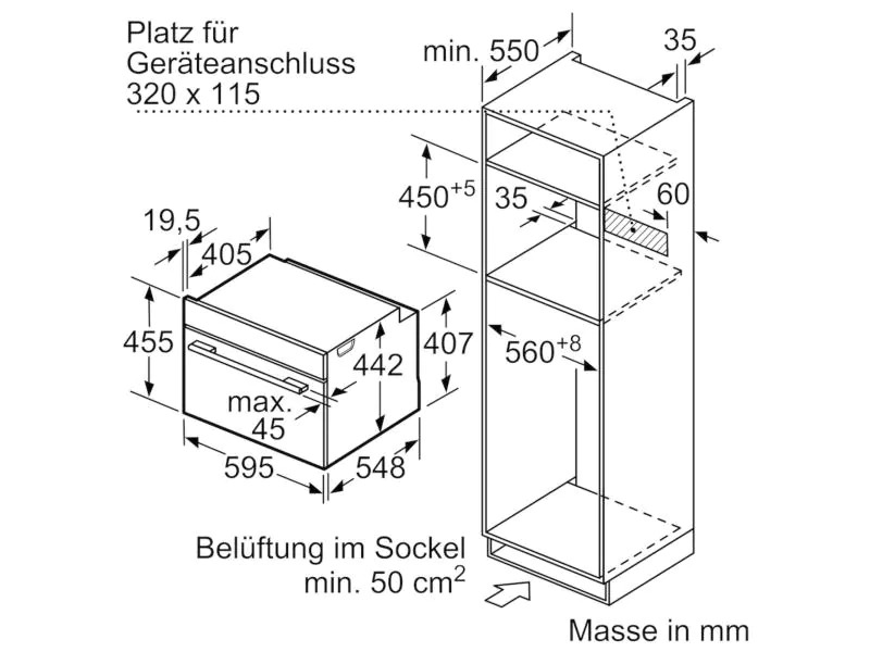 Bosch Einbaubackofen mit Mikrowelle CMG633BS1 Keine