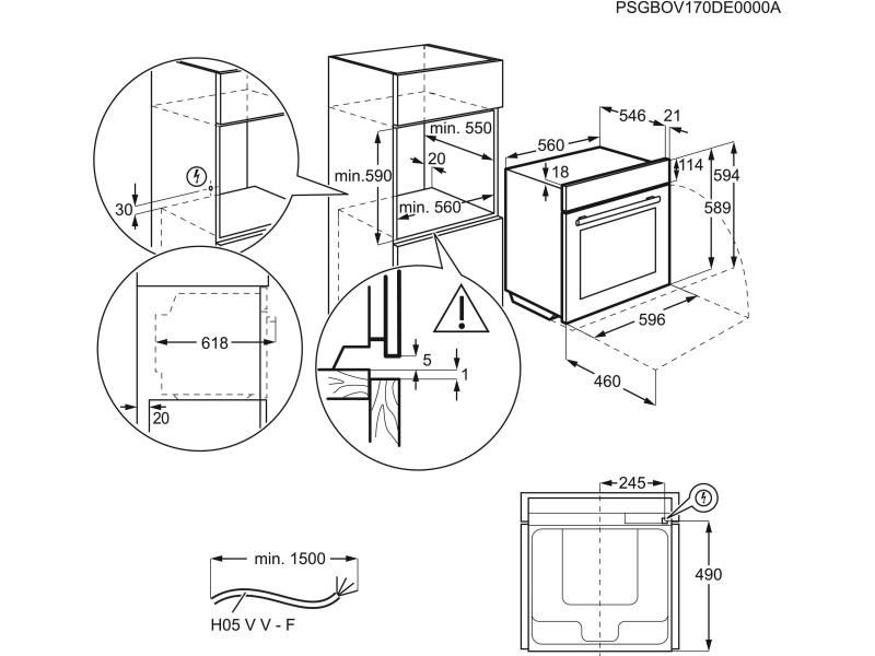Electrolux Einbaubackofen EB6GL80CN A+