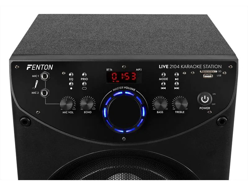 Fenton Lautsprecher LIVE2104 Karaoke Maschine Schwarz