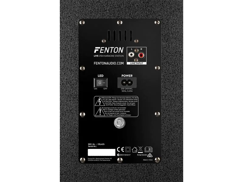 Fenton Lautsprecher LIVE2104 Karaoke Maschine Schwarz