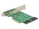 Delock Host Bus Adapter Controller PCIe - M.2, 2xSATA 1xNVMe