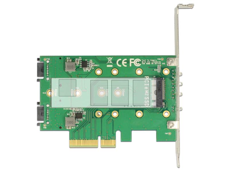 Delock Host Bus Adapter Controller PCIe - M.2, 2xSATA 1xNVMe