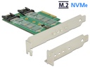 Delock Host Bus Adapter Controller PCIe - M.2, 2xSATA 1xNVMe
